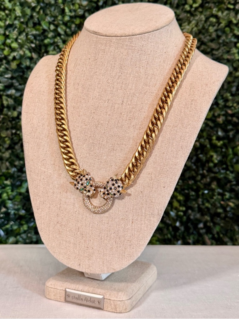 Cabi Gold-Tone Pavé Jaguar Head Statement Necklace - Picture 2 of 5